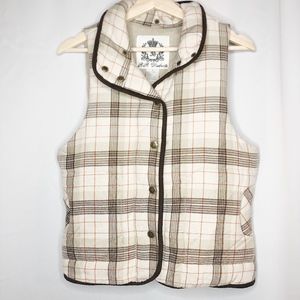 BB Dakota Plaid Puff Vest, Sz M